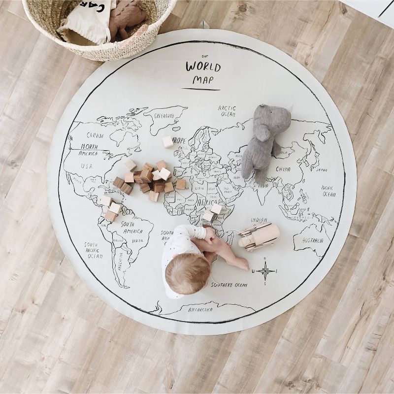 Gathre World Map Tapestry Circle Kids&#39; Floor Mat, 2 of 5
