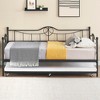 Garvee Twin Daybed with Trundle Bed,Metal Twin Day Bed Twin Size with Steel Slat Support, Sofa Bed for Living Room and Guest Room - 3 of 4