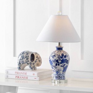 21.5" Ceramic & Crystal Song Chinoiserie Floral Table Lamp: Nightstand Lighting - Jonathan Y - 1 of 4