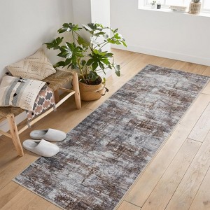 Washable Area Rug, Soft Fluffy Abstract Floor Carpet, Plush Accent Mat for Living Room Bedroom Kitchen Dining Room Office Nursery - 1 of 4