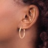 Black Bow Jewelry 2.8mm x 25mm Polished 14k Rose Gold Half Round Tube Hoop Earrings - 3 of 4