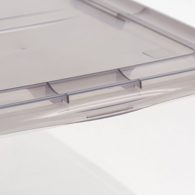 Clear Stackable Plastic Storage Bin with Snap Lid, 58 Qt