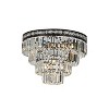 ALOADECOR 18'' Modern Classic Crystal Flush Mount With Matte Black Finish 4-Light Tiered Ceiling Light For Dining Room Foyer Bedroom - 3 of 4