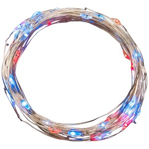 Northlight Patriotic LED Micro Fairy Lights - 17' - Red, White and Blue - Copper Wire - 50ct - 1 of 4