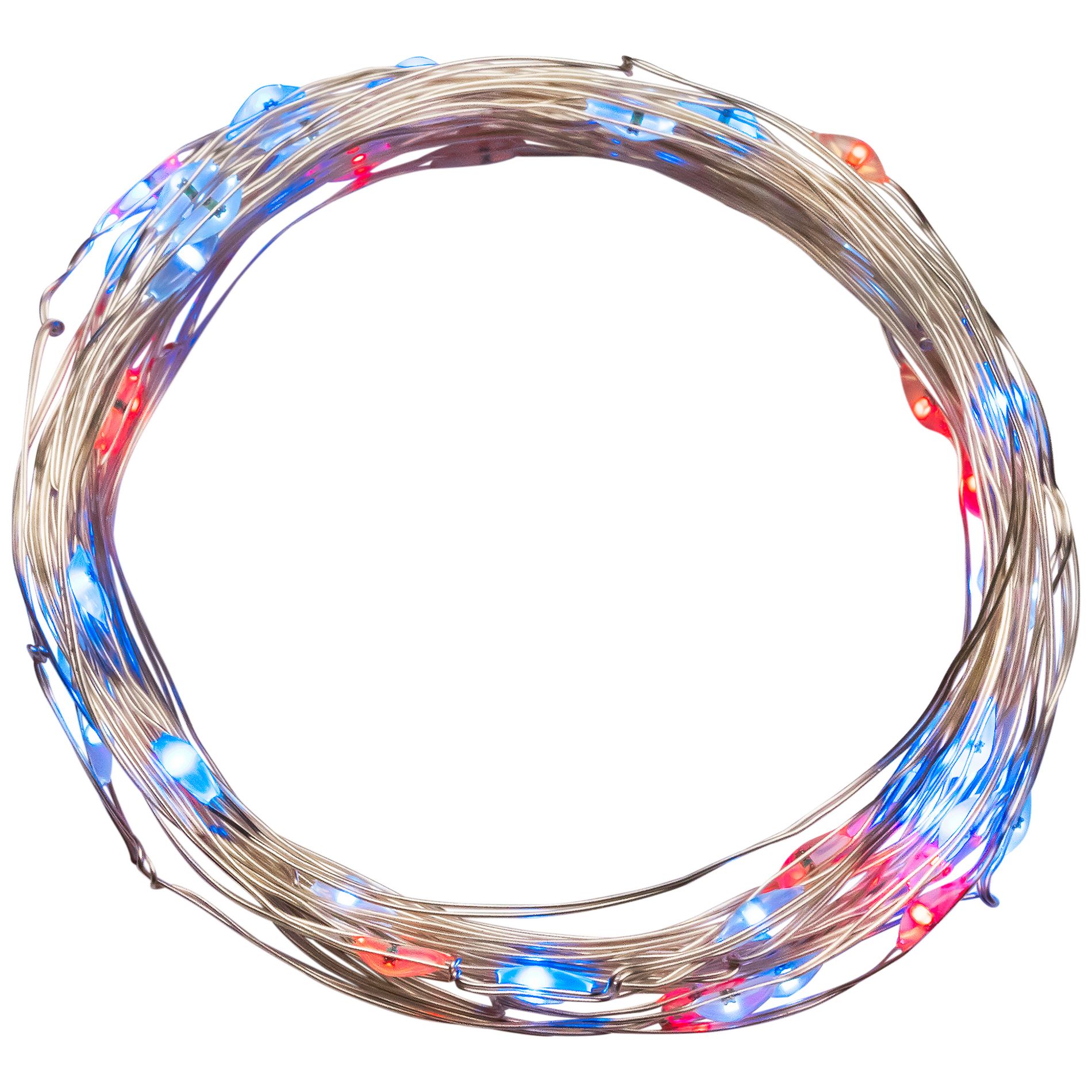 Northlight Patriotic LED Micro Fairy Lights - 17' - Red, White and Blue - Copper Wire - 50ct