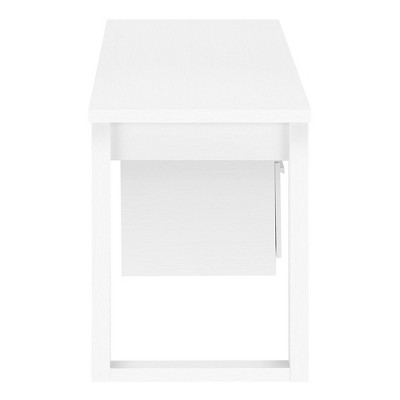 White Wood Home Office Desk with Filing Cabinet