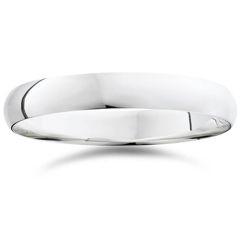 Pompeii3 4mm Dome High Polished Wedding Band 10K White Gold, 1 of 3