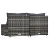 vidaXL Garden Centre Sofas with Cushions Pack of 2 Grey Poly Rattan - 3 of 4