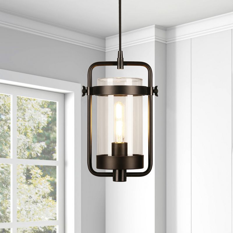 Hampton & Thyme 11" Wide Industrial Pendant with Glass Shade, 5 of 12