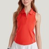 Anna-Kaci Active Women's Sleeveless Performance Polo Tank with Zip Neckline and Contrast Piping for Golf and Tennis - 4 of 4