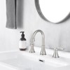 8" Widespread Bathroom Sink Faucet Brushed Nickel Lavatory Faucet 360° Swivel Spout Vanity Sink Basin with Pop Up Drain Assembly & Water Supply Hoses - 2 of 4