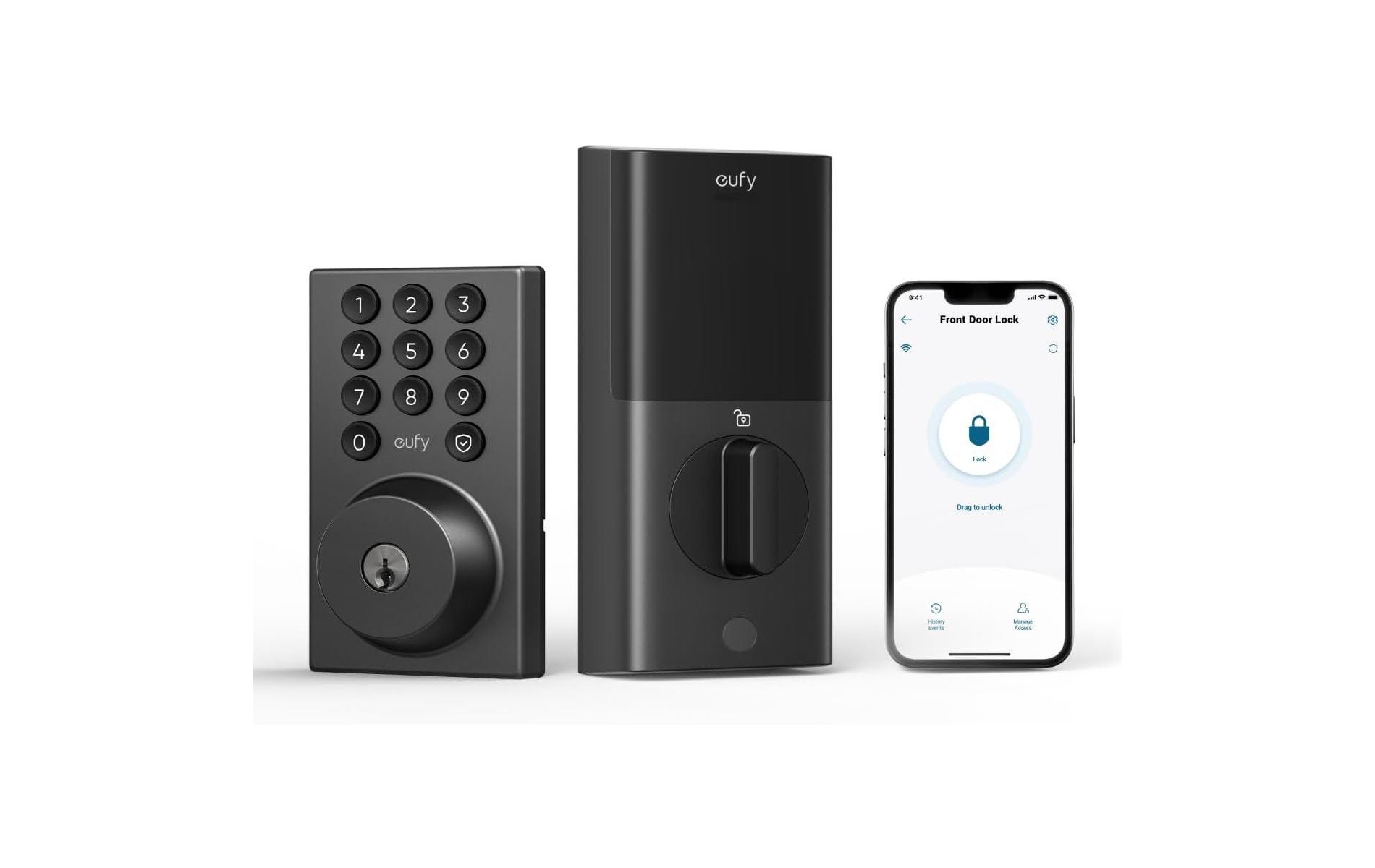 eufy Security Smart Lock C30, Keyless Entry Door Lock, Built-in WiFi Keypad Deadbolt for Front Door, No Bridge Required, Easy Installation