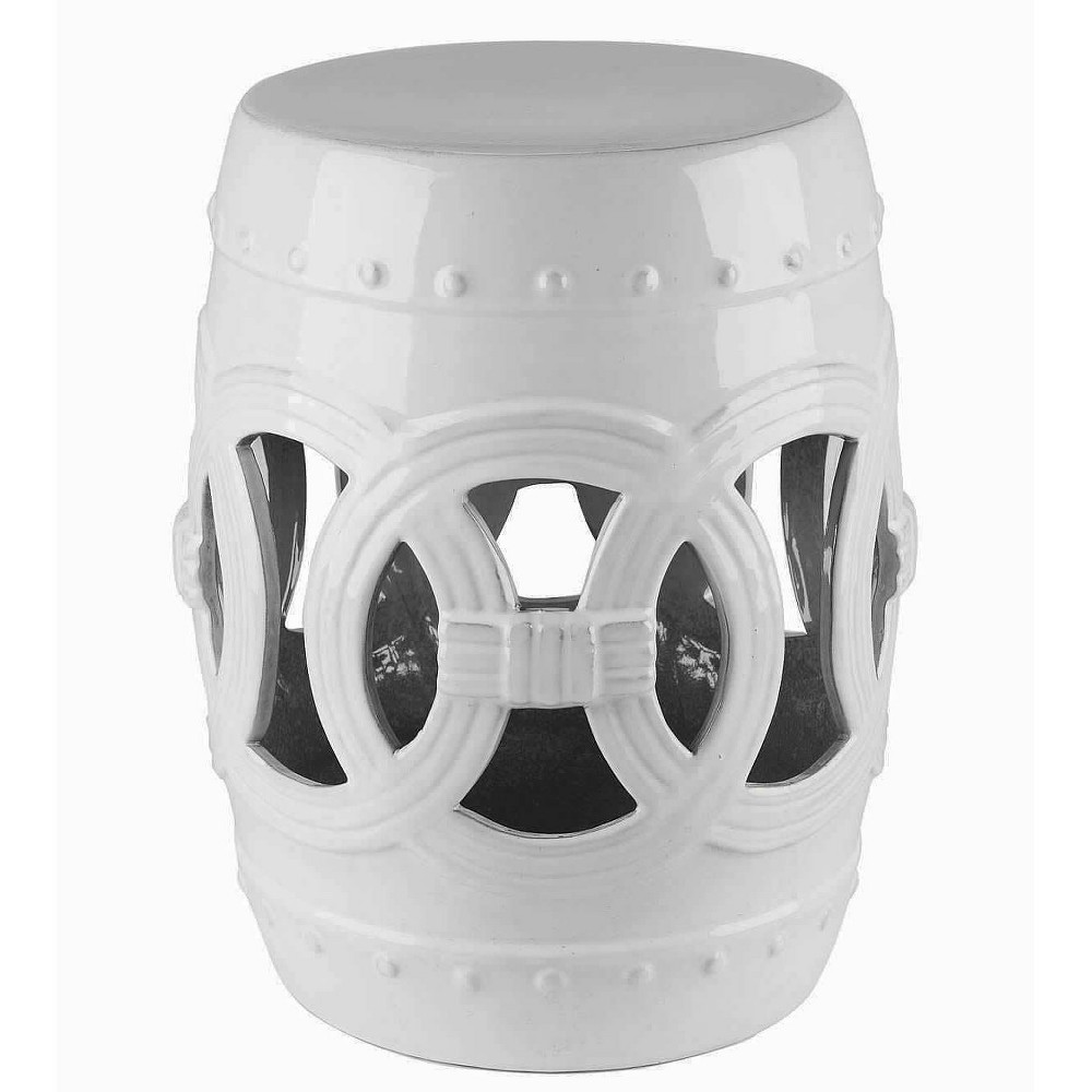 Moroccan Ceramic Garden Stool White - Abbyson Living
