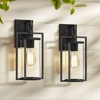 John Timberland Rennes 15 3/4" High Modern Outdoor Wall Light Fixture Mount Porch House Exterior Outside Set of 2 Weatherproof Black Clear Glass Shade - 2 of 4