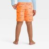 Toddler Boys' Water Reactive Shark Swim Shorts - Cat & Jack™ Orange - 2 of 4