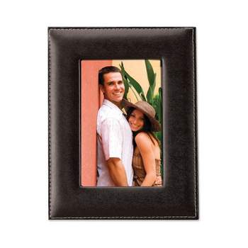 Lawrence Frames Black Leather 5x7 Picture Frame 685057
