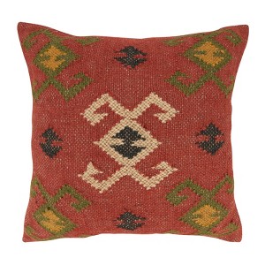 Saro Lifestyle Kilim Design Down Filled Throw Pillow, Multicolored, 20"x20" - 1 of 2