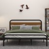 King Size Bed Frame with Wood Headboard - Heavy Duty Metal Platform, Under Bed Storage, Noise Free, Red Brown - 3 of 4