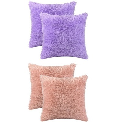 Unique Bargains Solid Modern Plush Throw Soft Home Decor Throw Pillowcases 4 Pcs