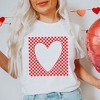 Simply Sage Market Women's Checkered Heart Cut Out Short Sleeve Graphic Tee - 2 of 4