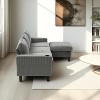 QingMoon L Shaped 3-seat Sectional Sofa, with Storage Ottoman & USB Charging, Side Pockage Sectional Sofas Couch, for Living Room - 4 of 4