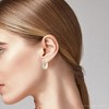 Pompeii3 1Ct Diamond Tapered Oval Shape Hoops in 10k Yellow Gold Lab Created 19mm Tall - 4 of 4