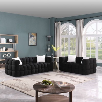 Cloud Couches,85"couch and loveseat set,long sofa,lounge sofa,Marshmallow Sofa With Wooden Frame,3 and 2 sofa set,Soft Sofa Furniture-Cuddlewood