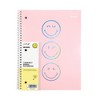 Yoobi SmileyWorld 1 Subject Notebooks 8"x10.5" Wide Ruled Blush Smiley - 3 of 4