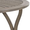 PAGED Patio Dining Table Wood Round Patio Table with Wood Tabletop and Black Metal Leg for Patio, Deck - 3 of 4