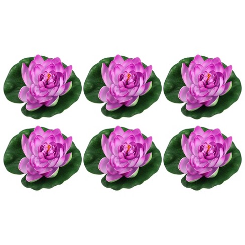 Unique Bargains Artificial Lotus Flower for Garden Ponds Pool Decoration 6 Pcs - image 1 of 4