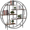 TOAOTBNBO 5-Tier Circle Round Bookcase, Industrial Bookcase with Stroage Cabinet, Freestanding Display Book Shelf for Home Office, Brown - 2 of 4