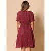 Allegra K Women's Square Neck Metallic Stars Ruffle A-Line Stretch Waist Midi Dress - 3 of 4