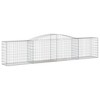vidaXL Galvanized Iron Arched Gabion Basket, Decorative and Sound-Insulating Garden Barrier with Durable Construction and Wide Application, Silver - 2 of 4