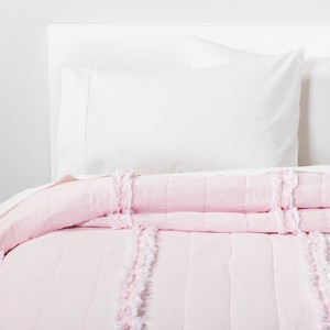 Twin Raw Edge Quilt Pink - Simply Shabby Chic