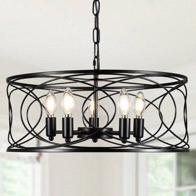Bella Depot Metal Cage Chandelier Adjustable Dimmable Pendant Light for Hallway, Kitchen Island