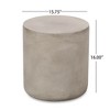 CAVINAS Modern Geometric Shape Patio End Table, Outdoor End Tables, Outdoor Lightweight Concrete Side Table, Minimalist Outdoor Side Table - 2 of 4