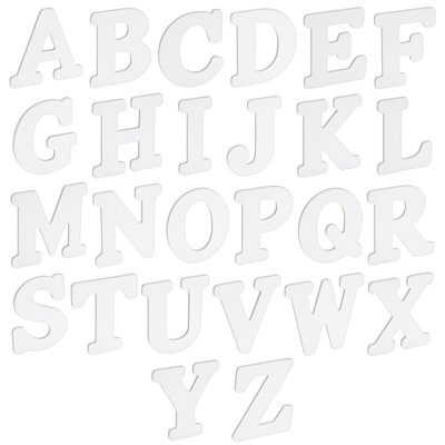 White Wood Letters 3 Inch, Wood Letters for DIY, Party Projects (N)