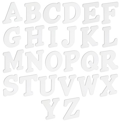 White Wood Letters 3 Inch, Wood Letters for DIY Party Projects (H) 