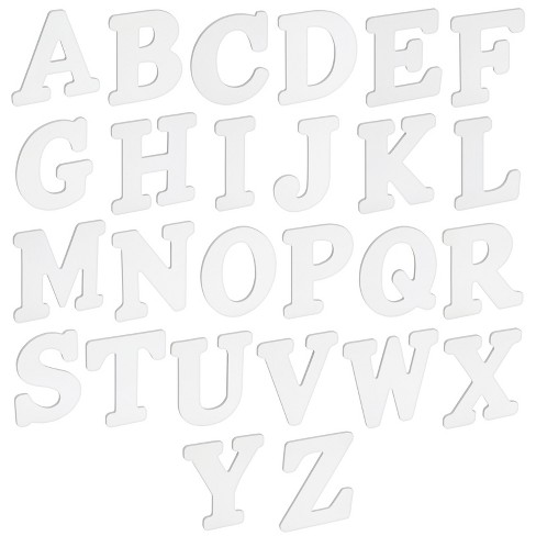 White Wood Letters 3 Inch, Wood Letters for DIY Party Projects (A