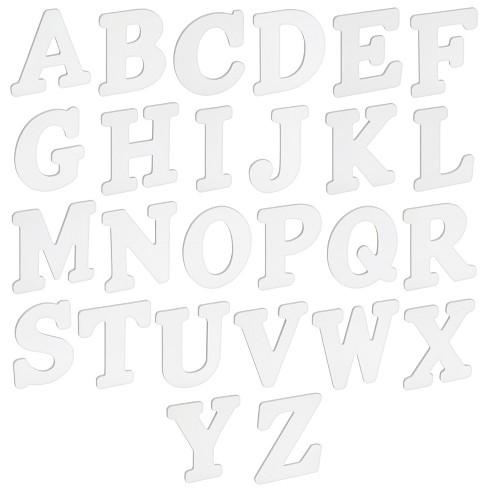 White Wood Letters 6 Inch, Wood Letters for DIY Party Projects (A