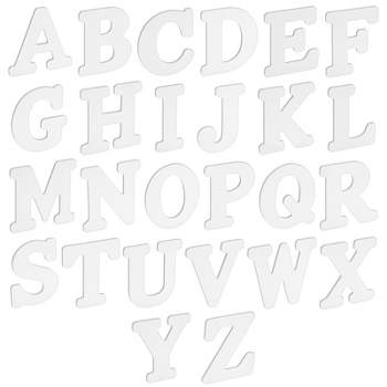 Bright Creations 26 Pieces Big Wooden Letters for Craft Projects, 6-Inch Wood Alphabet ABCs for Wall Decorations, 1/4-Inch Thick, White