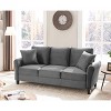 NicBex 3 Seater Sofa Couch with 2 Pillows & Armrest Mid-Century Comfy Velvet Couch with Plastic Legs for Living Room - 2 of 4