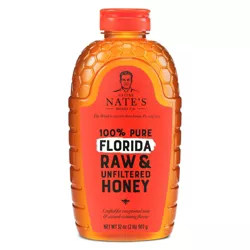 Nature Nate's 100% Pure Raw and Unfiltered Florida Honey - 32oz