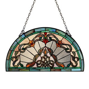 Chloe Lighting CH1P442GV24-GPN Victorian Copper-Foiled Black Window Panel - 1 of 4