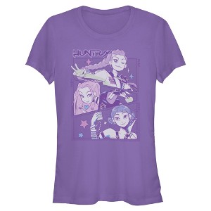 Juniors KPop Demon Hunters Huntrix Group Panels T Shirt - 1 of 2