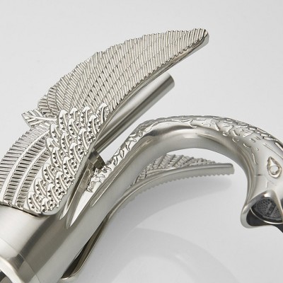 Brushed Nickel Swan Single Handle Vessel Sink Faucet
