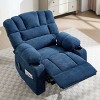 Chenille Manual Recliner Chair,Upholstered Recliner with 8-Point Vibration and Lumbar Heat,Massage Recliner Chair for Living Room-Koiai - 3 of 4