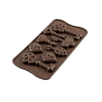 Silikomart Silicone Easy Chocolate Mold, Keys, 8 cavities