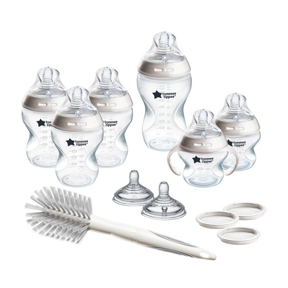 Photos - Baby Bottle / Sippy Cup Tommee Tippee Natural Start Grow with Baby Bottle Get Set - Clear - 12ct 