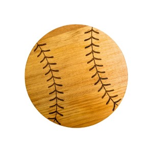 Slickblue Sports Ball Design, 5 Options, Pine Wood Cutting Board, 13" Dia. – Perfect for Entertaining & Kitchen Use - 1 of 4